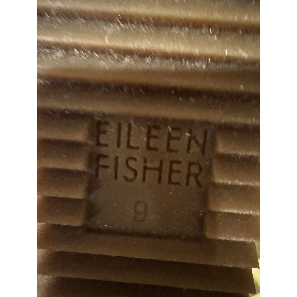 Eileen Fisher Yellow Wedge Sandals Leather Espadrille Criss Cross Women's Sz 9